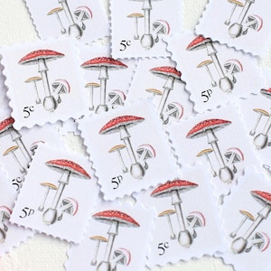 Tampons champignon vénéneux, Tampons à imprimer pour cartes de Noël, Tampons Champignons de Noël, Tampons Illustration Botanique, Peinture Champignons Automne