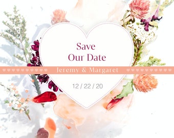 Wedding invitations . Flower invitation wedding . Beautiful invitation. Digital invitation wedding