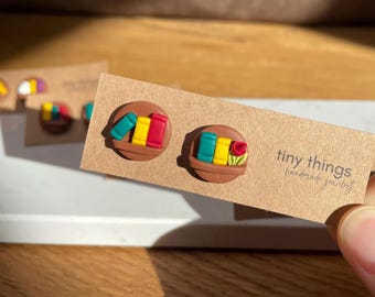 Book earrings | handmade jewelry | hypoallergenic | lightweight | miniature jewelry | gift for book lovers | bookworm gift