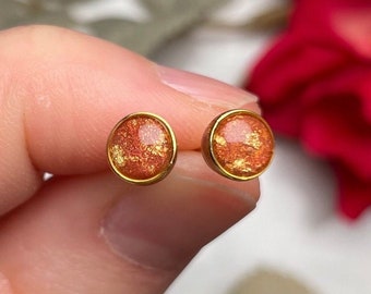 Small rose gold stud earrings | Minimalist earrings | Handmade jewelry | Hypoallergenic earrings | Valentine's Day | Gift