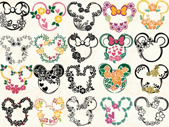 Floral Minnie Mouse Ears SVG Bundle, Disneyland Wreath  display picture 3