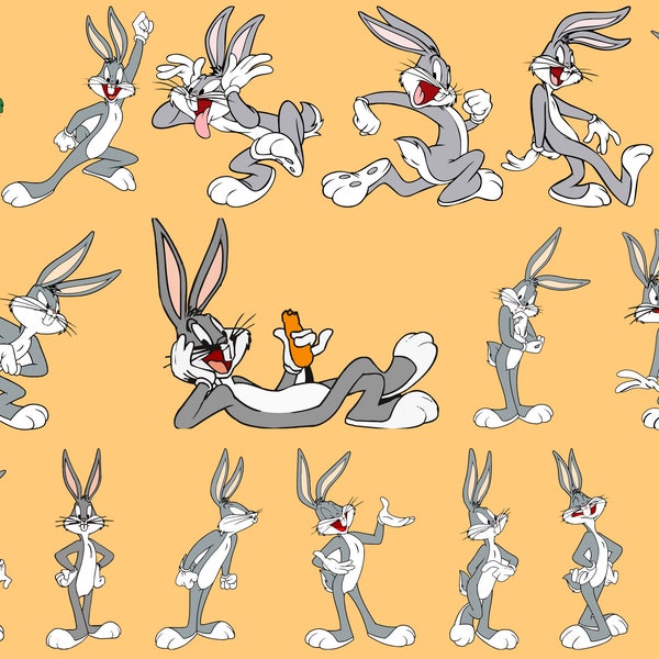 bugs bunny svg,png bundle, bugs bunny clipart, cartoon rabbit bundle, instant download