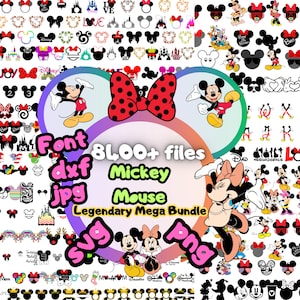 Micky Maus SVG Bundle, SVG-Dateien für Cricut, Maus SVG, Micky Valentine Bundle, Micky und Minnie Liebe Clipart, Minie Micky geschnitten Datei