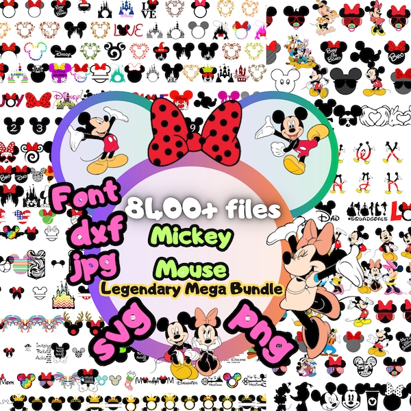 Mickey Mouse SVG Bundle, Svg Files For Cricut, Mouse SVG, Mickey Valentine Bundle, Mickey and Minnie Love Clipart, Minie Mickey Svg