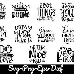 Motivational Svg Bundle, Positive Quote, Saying Svg, Png Files, Funny Quotes cut files for cricut, Inspirational svg