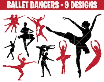 Ballet Dancer Silhouettes SVG, Dance Cut File for Cricut (Digital Download)