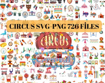 Circus clipart, circus printable , circus PNG and SVG, Carnival Clip Art, Animals, Jokers, Circus Tent Clipart, Circus set, Instant Download