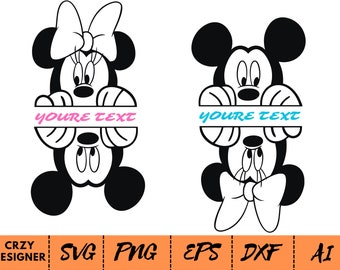 Mickey en Minnie Mouse verjaardag SVG, clipart (digitale download)