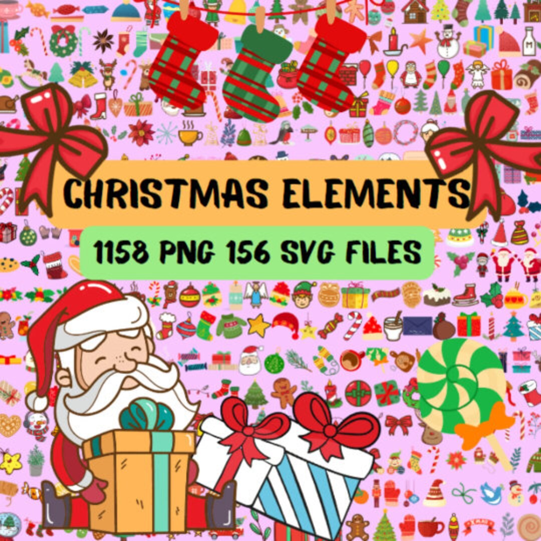Christmas SVG Clipart Bundle, Holiday Cut Files (digital Download) - Etsy
