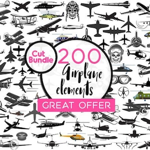 AIRPLANE SVG Bundle, AIRPLANE Svg Cut Files For Cricut, Military Plane Svg, Biplane Svg, Jet Plane Svg