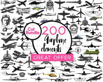 AVION SVG Bundle, AVION Svg couper des fichiers pour Cricut, avion militaire Svg, biplan Svg, Jet avion Svg