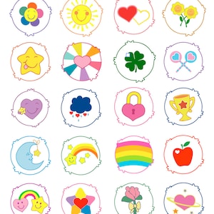 20 insignes de ventre d'ours Bisounours - fichiers numériques - Design - Cricut - SVG - Silhouette cameo Care, souhait funshine super love anniversaire avector