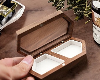 Wooden Jewelry Ring Box - acacia wood