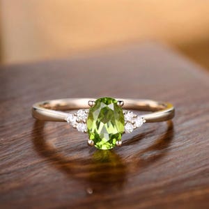 Natural Peridot Ring 925 Sterling Silver Ring Statement Ring Engagement Ring Handmade Ring August Birthstone Anniversary Gift for Her