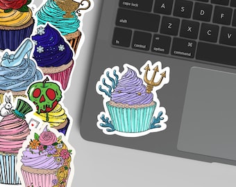 Set of 8 Princess Cupcake Cliparts – Fairy Tale Illustrations – High Resolution PNG – Instant Download