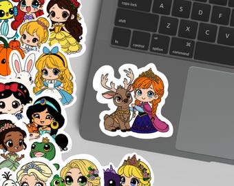 Chibbi Little Princesses Digital Pack – Cute HD PNG Illustrations – Ideal for scrapbooking, invitations, DIY