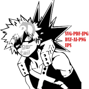 Katsuki Bakugou, Boku No Hero Academia, MHA, My Hero Academia 7 different files; svg, pdf, jpg, ai, dxf, eps, png