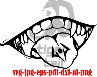 Jujutsu Kaisen, Ryomen Sukuna&#39;s Mouth, 7 different files: svg-png-jpg-eps-dxf-pdf-ai
