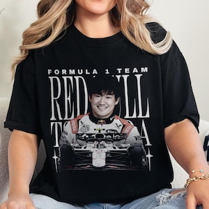F1 Team Red Bull Yuki Tsunoda Comfort Colors® Tee, Best Gift for Formula 1 Fans, Unisex Racing Shirt, Black, White, Ivory