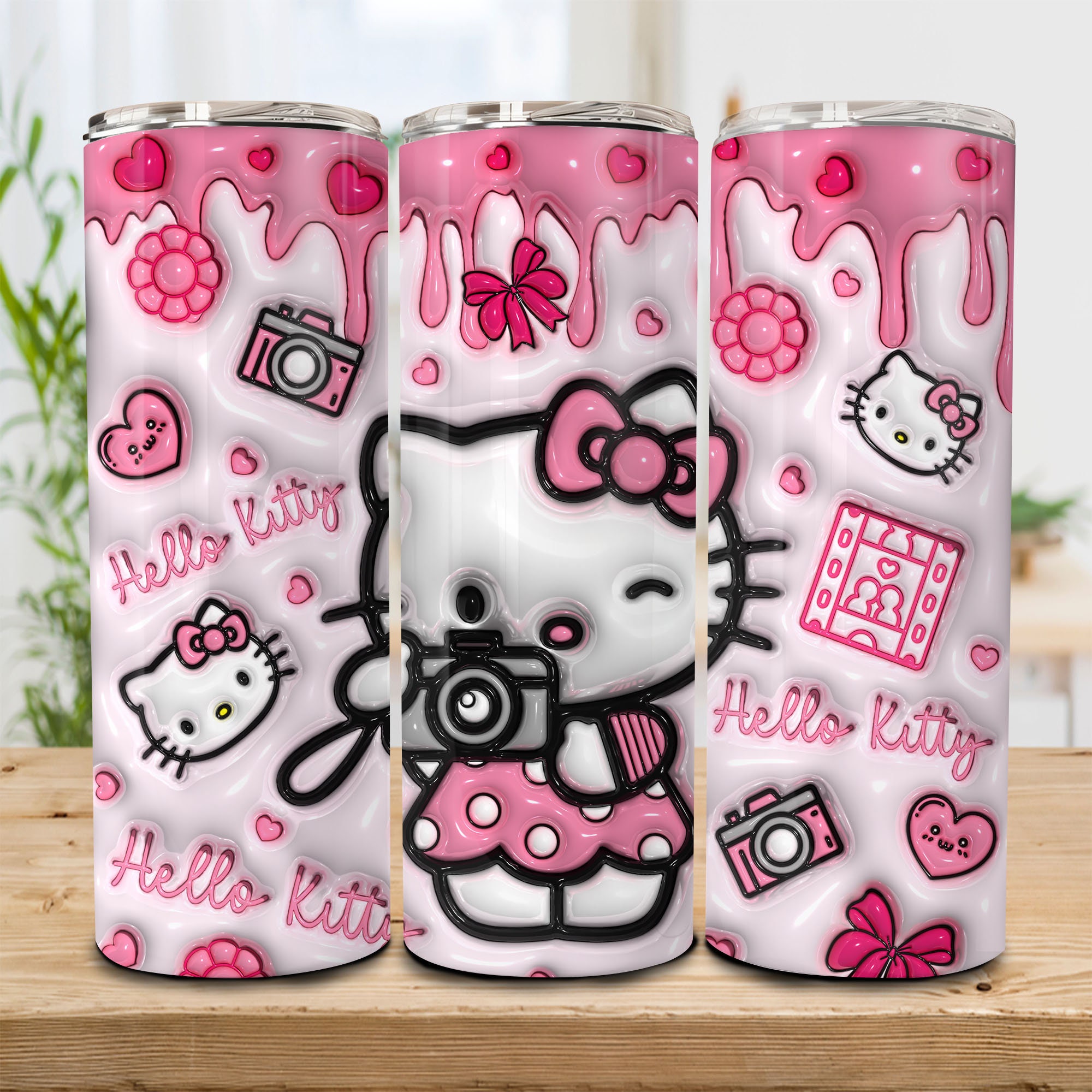 Sanrio Characters Stainless Steel Straw Cup 20oz Cartoon Hello Kitty K