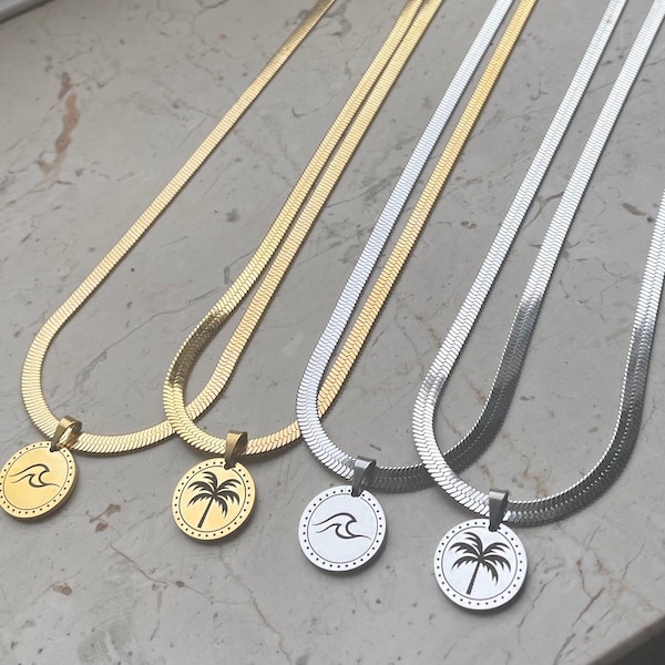 Goldkette kurz Silberkette Edelstahl Schlangenkette gold silber Geschenk für sie für Mama für Freundin für Oma Muttertag