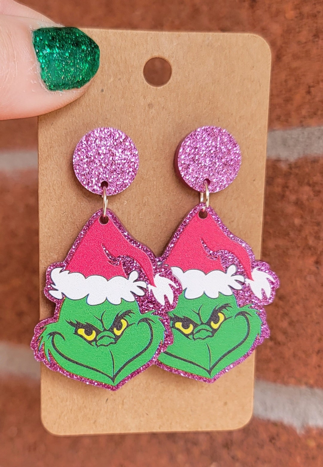 Hot Pink Christmas Earrings / Little Debbie Christmas Tree Cakes / the