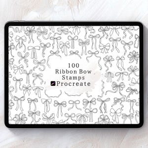 Ribbon bow outline stamps, Coquette bows stamps for Procreate, Procreate tattoo brushes, Elegant Bows stamps, Minimal wedding bow brushes