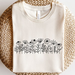 Wildblumen Blatt, Linie Blume Blatt, Blumengarten Blatt, Botanische Blatt Blatt, Pflanzenliebhaber Blatt, Sommer Gänseblümchen Blatt, Reihe von Blumen Blatt, Floral Linie Kunst