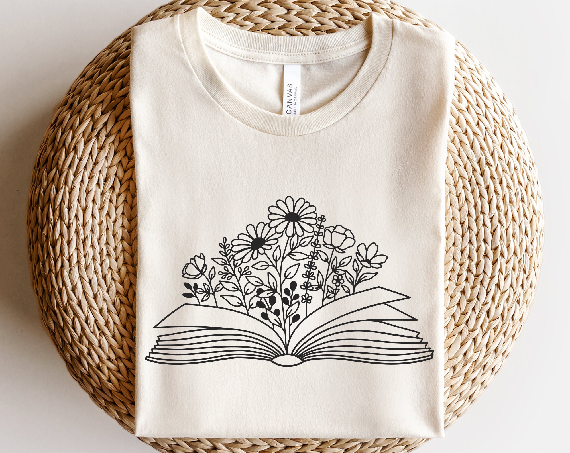 Book With Flowers Svg, Book Lover Svg, Floral Book Svg, Bookworm Svg ...