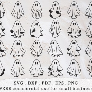 Ghost bundle svg, Cute ghost clipart, Spooky season svg, Ghost outline svg, Kids Halloween svg, Minimalist ghost svg, Love Halloween svg