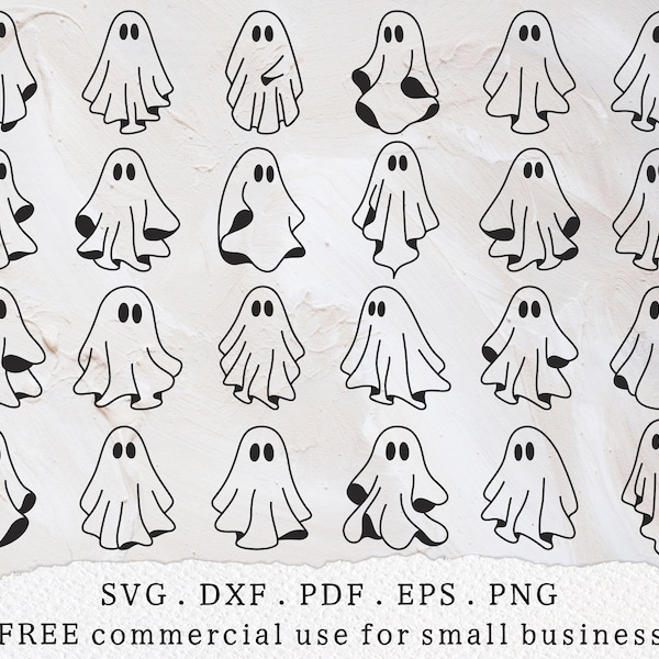 Ghost bundle svg, Cute ghost clipart, Spooky season svg, Ghost outline svg, Kids Halloween svg, Minimalist ghost svg, Love Halloween svg