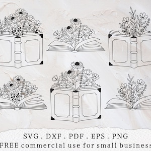 Libro con flores svg, Es un buen día para leer un libro svg, Leer más libros, Amor por la lectura, Amante de los libros svg, Bookworm svg, Floral book svg