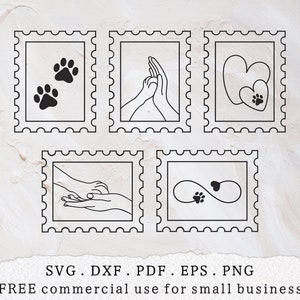 Hondenliefhebber stempels svg, hond mama svg, hond poststempel svg, poot en hand svg, hond poot omtrek, vriendschap met dieren svg, huisdieren svg, hond zeer fijne tekeningen