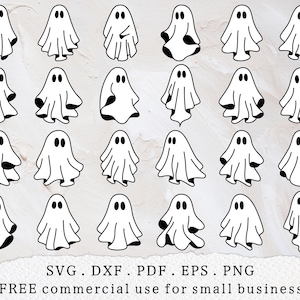 Ghost bundle svg, Cute ghost clipart, Spooky season svg, Ghost outline svg, Kids Halloween svg, Minimalist ghost svg, Love Halloween svg