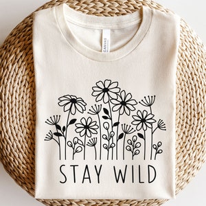 Margarida de verão svg, flores silvestres svg, clipart botânico, Stay wild svg, planta Boho svg, amante de plantas svg, linha de flores svg, arte de linha floral