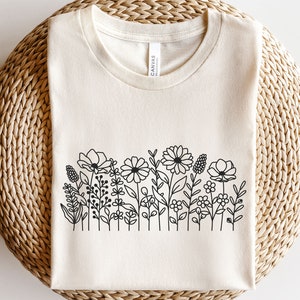 Wildblumen svg, botanische Clipart svg, positive Gedanken wachsen svg, Pflanzenliebhaber svg, Sommer Gänseblümchen svg, Reihe Blumen svg, Blumengarten svg