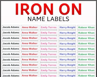 Iron on Name Labels, Personalised Iron on Name Labels, Iron on Labels for Clothing,Iron on Name Tags for School Uniform,Easy Iron-on Labels.