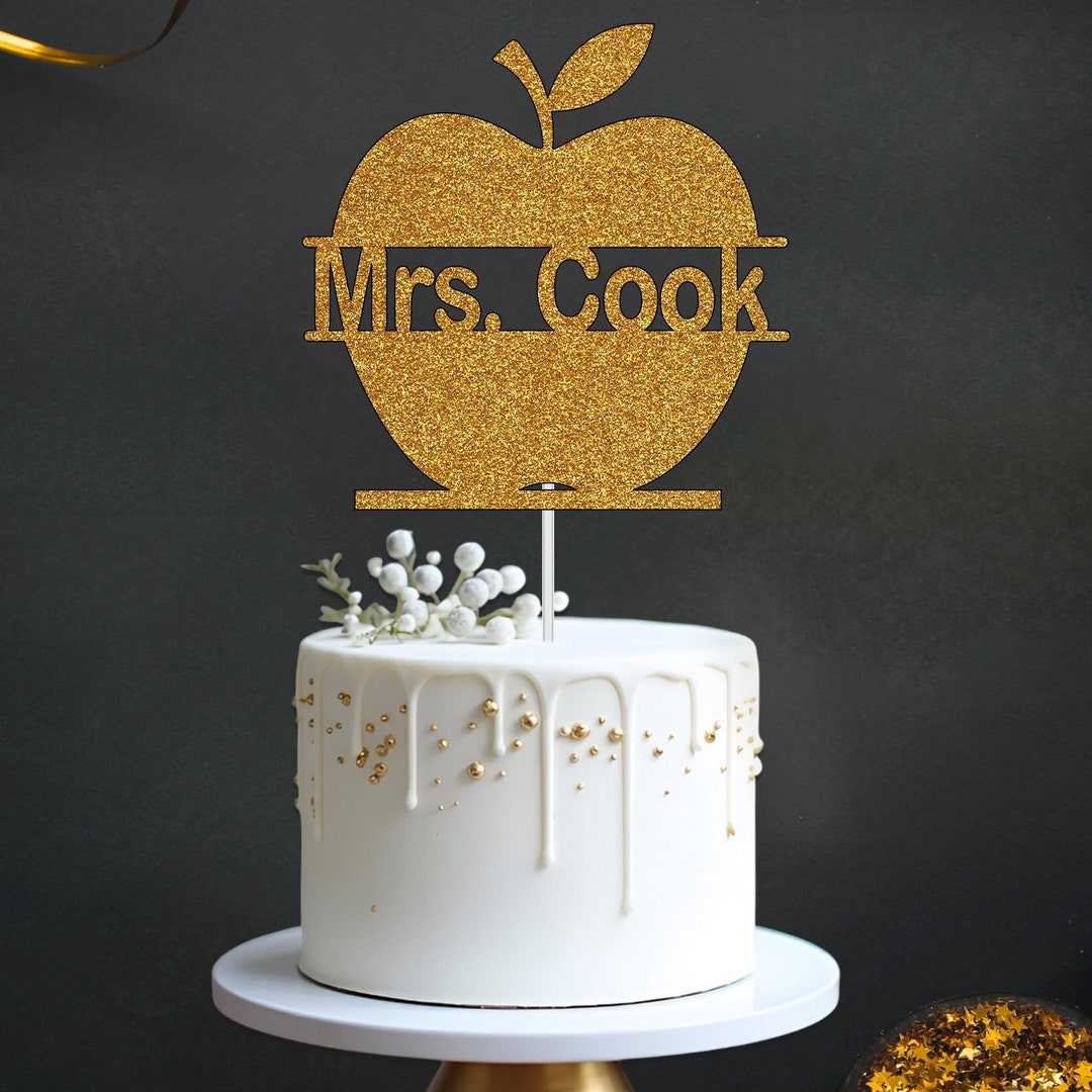 Personalised Apple Shaped Cake Topper for Women Custom Cake Topper With ...