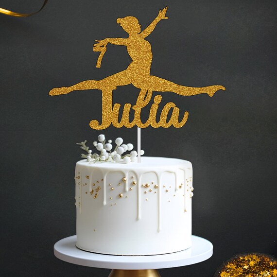 Godparent Dedication Gift Purple Gymnast 8th Birthday Cake Topper - Rose Gold Glitter Gymnastics Party Decoration Baptism Photo Frame-236956