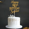 Personalised Cake Topper Custom Name And Age Glitter Name Cake Topper Birthday Party Decoration 50th 51st 52nd Birthday Glitter Cake Topper product logo