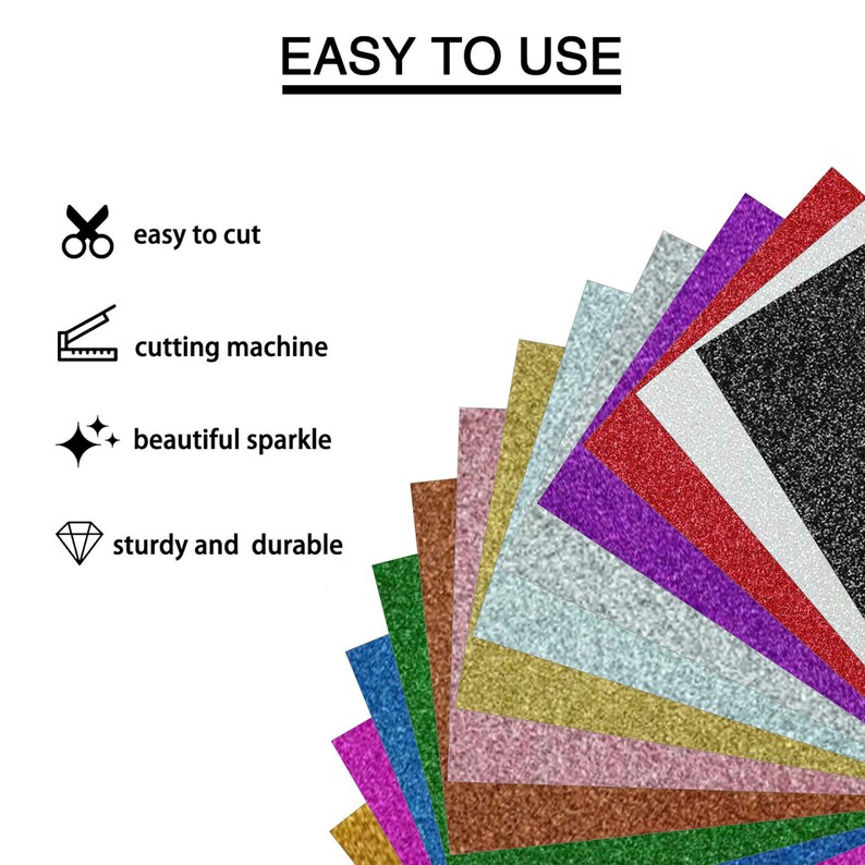 Non-Shed Glitter Card 350GSM Craft Sheets for Cricut Card making and scrapbooking DIY Projects A4 Premium Glitter Card Scrapbooking Crafts 画像 2