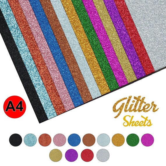 Non-Shed Glitter Card 350GSM Craft Sheets for Cricut Card making and scrapbooking DIY Projects A4 Premium Glitter Card Scrapbooking Crafts