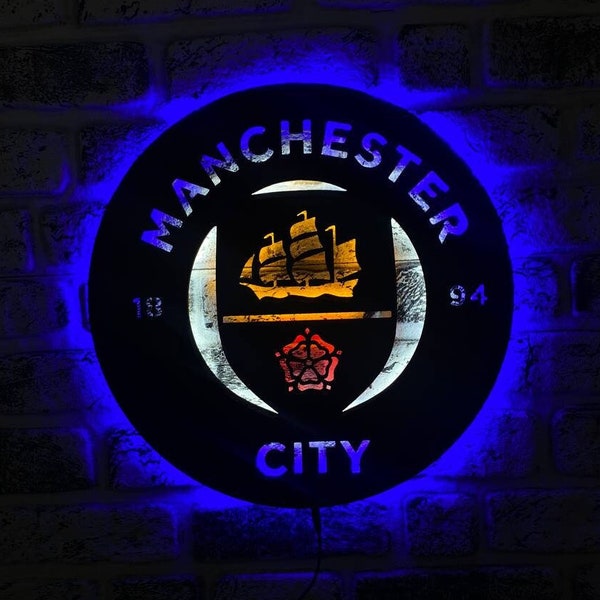 Manchester City Led Sign, Neon Sign, Football Team Wall Hangings Sign, Mancave Decor, Custom Made Night Light, Christmas Gift