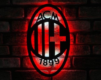 Milan Led Sign , AC Milan Wall Decor , Seri A Lighted Wall Decor , italian football club , Milan Neon Sign , Christmas Gift , Christmas