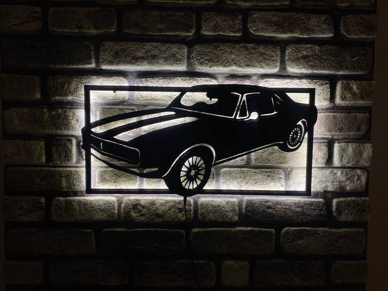 Dodge Challenger Led Sign , American Car , Dodge Challenger Wall Decor ,  Illuminated Car Wall Decor , Garage Decor , Christmas Gift