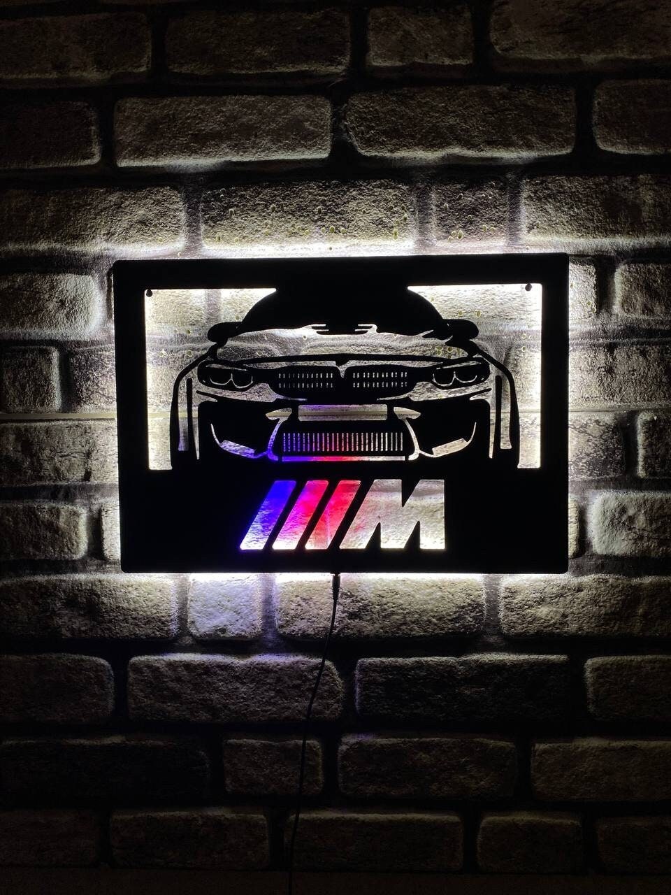BMW M POWER LED WALL LIGHT UP SIGN GARAGE AUTOMOBILIA M3 M4 M5 M6 SPORT  alpina