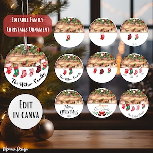 Family Christmas Ornament PNG, Personalized Family and Pet Stocking Ornament Design, Ornament Add Your Own Name,Christmas Bundle Ornament