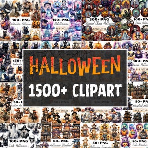 Halloween Clipart Bundle, Halloween clipart PNG Set, Halloween clipart, watercolor clip art, halloween bundle,Commercial Use