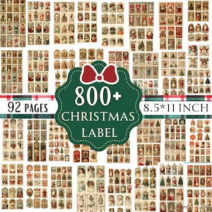 Christmas Labels,Vintage Style Christmas Labels, Christmas tags ,Christmas Digital Stickers,Junk Journal ,Holiday Labels ,Christmas Ephemera