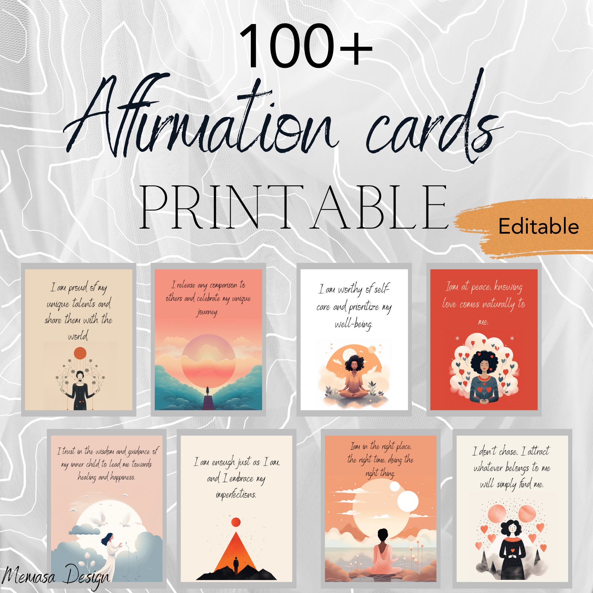 Affirmationskarten Für Frauen | 50 Positive Karten Mit Selbstpflege-Tipps | Inkl. Metall-Ständer